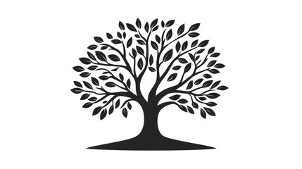 Elegant Silhouette of a Lush Tree: A Symbol of Nature's Beauty and Growth