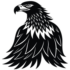 Eagle head silhouette vector illustration, head stylized logo