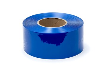 Rolled-Up Bright Blue Plastic Safety Tape