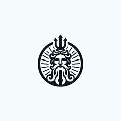 Poseidon god logo