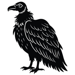 a silhouette vulture in white background