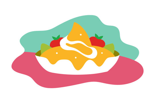 colorful food dish with tomatoes and cream clip art preview