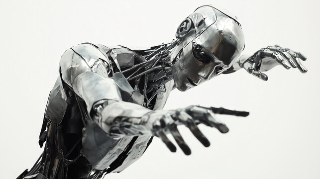 Frozen in Time - A stiff, robotic stance with hands positioned in unnatural, mannequin-like angles