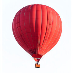 Isolated red hot air balloon on plain white background, perfect for travel graphics, adventure-themed designs, and creative commercial illustrations.

