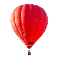 Fototapeta premium Isolated red hot air balloon on plain white background, perfect for travel graphics, adventure-themed designs, and creative commercial illustrations.
