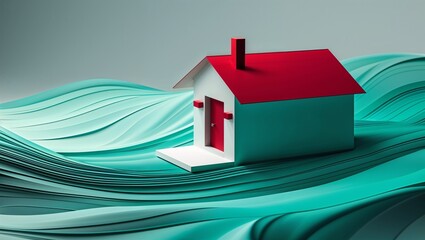 Heart-shaped home with a sky-high roof, a unique 3D residential architecture concept for sale