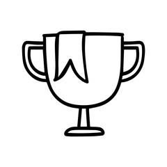 Trophy doodle vector icon