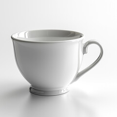 
Isolated white porcelain teacup on plain white background, PNG format, clean minimal design, ideal for product mockups, kitchen, or beverage themes

