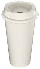 3D Reusable Coffee Cup Isolated on Alpha Background