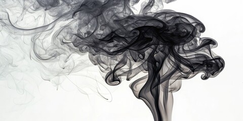 Abstract Black Smoke Swirls Monochromatic Composition, Fluid Design, Ethereal Concept, Smoke Photography, Art Smoke art, Abstract photography