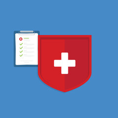 Fototapeta premium Health insurance concept. Healthcare, finance and medical service. Vector illustration 