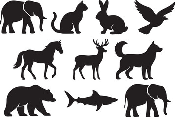 Animal silhouette set