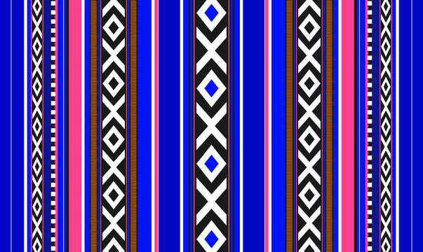 Bright Contrast Detailed Horizontal Traditional Handmade Sadu Rug