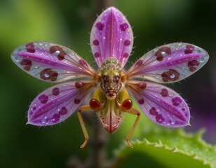 Close Up of an Insect with Colorful Wings and Unique Pattern