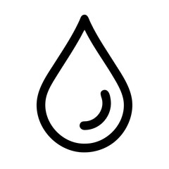 Water Drop with Curved Tip Icon Design