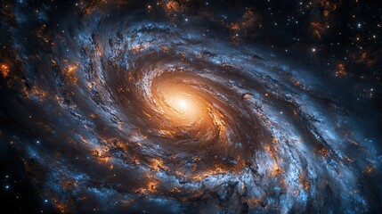 Fototapeta premium Realistic shot of an animated depiction showing the galaxy with swirling nebulae and stars
