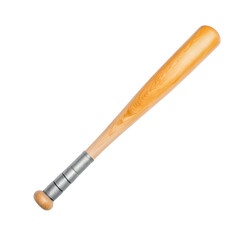 Naklejka premium Wooden Baseball Bat Isolated on White Background for Sports Use