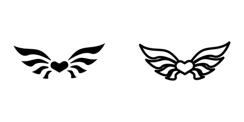 Obraz premium Love wings icon on white background