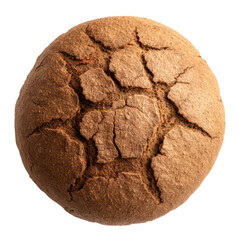 Naklejka premium Cracked Brown Bread Loaf on White Background for Culinary Use