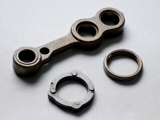 A newly repaired car bracket, clean and ready for installation - automobile bracket Car fresh silver