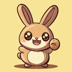 Obraz premium illustration, cartoon, cute, animal, bunny, drawing, rabbit, vector, easter, design, character, background, funny, hare, isolated, happy, holiday, fun, easter bunny, card, art, adorable, decoration, w