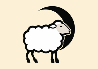 Eid al-Adha Vector Collection - Crescent Moon, Prayers, Qurbani Animal, Eid Gifts, and Lanterns in Solid Colors for Celebrations and Festivities