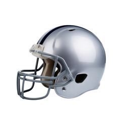 Fototapeta premium Stylish Silver Football Helmet with Faceguard on Isolated Background