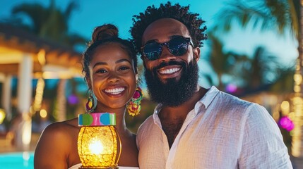 Couple enjoying a tropical evening