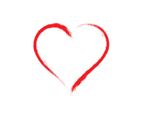 Hand-drawn Red pencil heart doodle line. Hand-drawn heart symbol. heart icon isolated on a transparent background.	