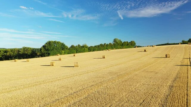 The French countryside between nature and agriculture in Europe, In France, in Burgundy, in Nievre, in summer, during a stormy day.&nbsp;