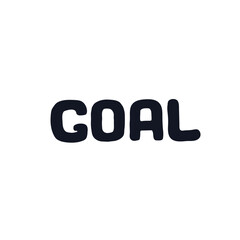 Goal lettering Doodle logo icon sign Hand drawn ink sketch Decorative scrapbooking element Abstract design Sport style Fashion print for clothes greeting invitation card flyer banner poster cover book