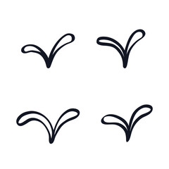 Sprout doodle logo icon sign Hand drawn ink sketch Decorative element Doodle abstract design Natural botanical style Fashion print for clothes greeting invitation card flyer banner poster cover book