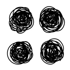 Tangled scribble logo icon sign Hand drawn ink sketch Decorative scrapbooking element Doodle abstract dirty design style Fashion print for clothes greeting invitation card flyer banner poster cover ad