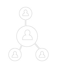 Affiliate marketing icon with thin outline