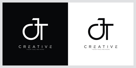 Initial JT or TJ Logo Design Vector template