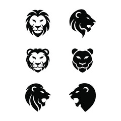 Wild animal head icons, vector design, nature background, graphic design