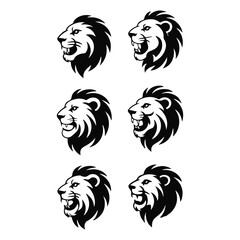 Wild animal head icons, vector design, nature background, graphic design