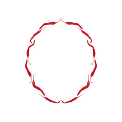 Red chili peppers vector frame