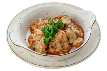 restaurant food on a white background