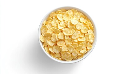 Bowl of yellow corn flakes