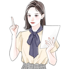 プレゼンしている女性