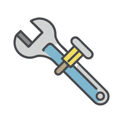 Wrench with Broken Pipe for Plumbing Repair Icon Design