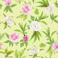 beautiful floral leaves seamless pattern