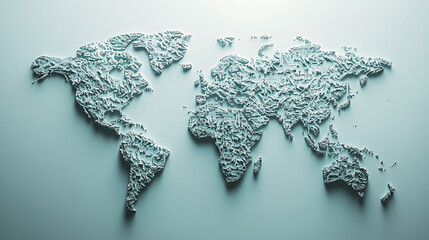 Artistic World Map Designs: Global Geography Meets Architecture & Tech Visualization