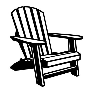 black and white adirondack chair clip art preview