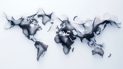 Artistic World Map Designs: Global Geography Meets Architecture & Tech Visualization