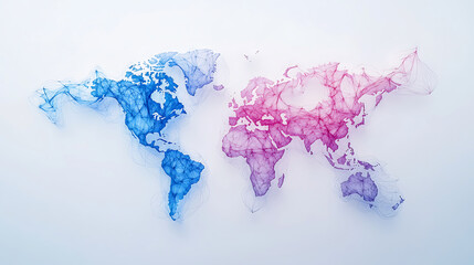 Artistic World Map Designs: Global Geography Meets Architecture & Tech Visualization
