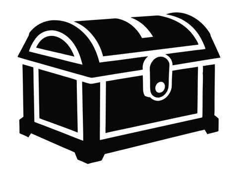 recommend clip art: wooden treasure chest silhouette, treasure chest flat vector icon. Treasure chest vector silhouette icon illustration