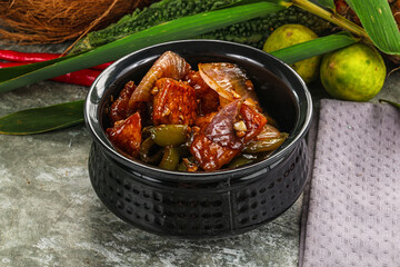 Indian cuisine - paneer with chilli