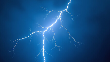Fototapeta premium Lightning Bolt Against Blue Sky